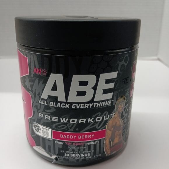 Abe All Black Everything Pre Workout Powder Baddy Berry 13.75oz 30 Servings 6/26 - Picture 1 of 5